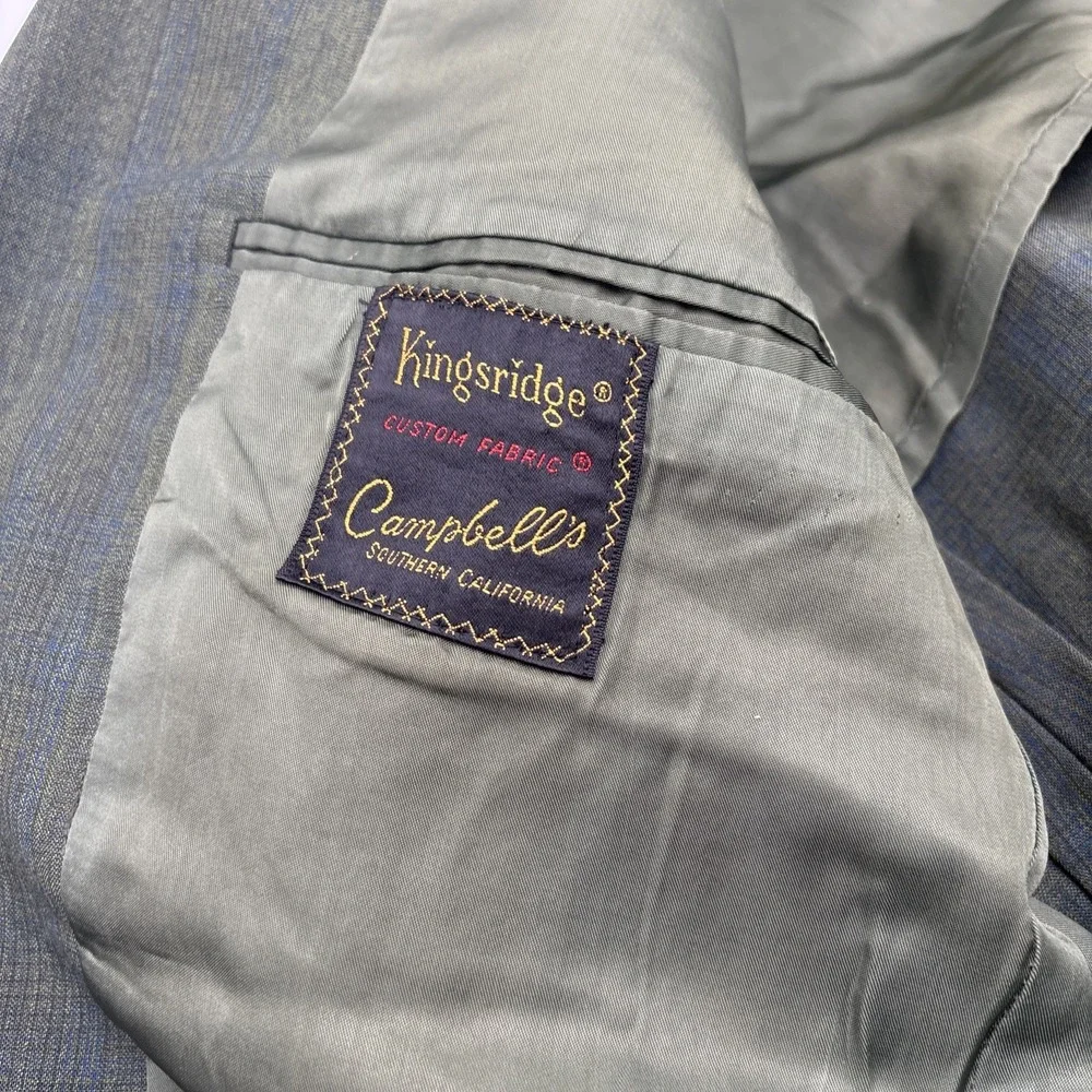 VTG Kingsridge Custom Fabric Campbells Southern California Blazer Mens 42R Green